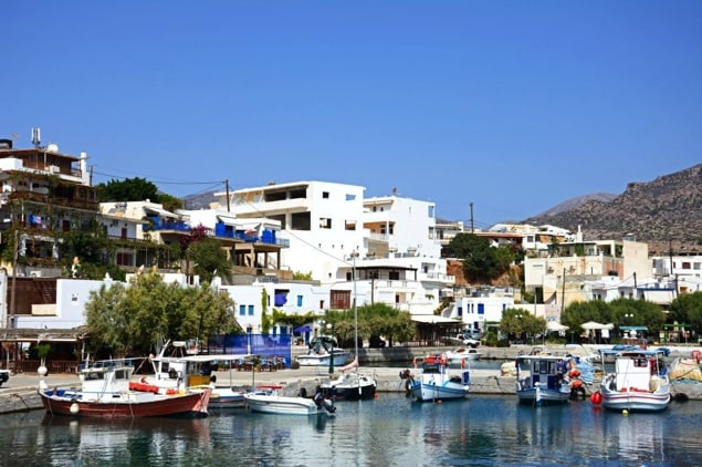 View of Makrigialos Harbour